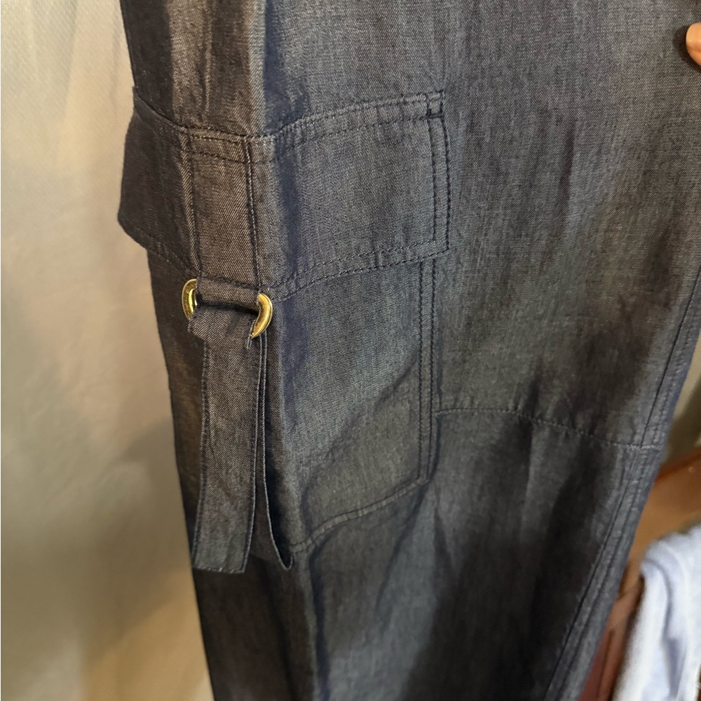 NWT - MICHAEL Michael Kors Indigo Blue High Rise Wide Leg Pull-On Cargo Pant 2X - Picture 6 of 12